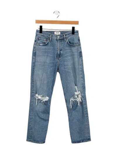 Pre-owned Agolde High-rise Straight Leg Jeans In Blue