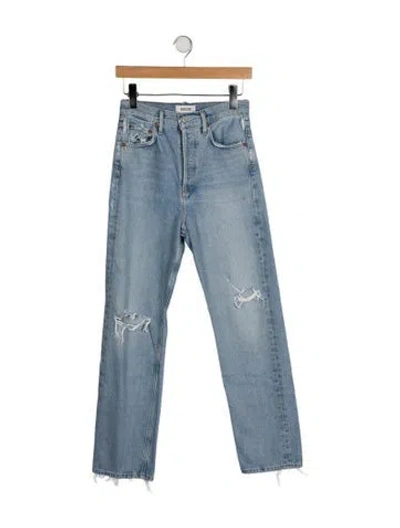 Pre-owned Agolde High-rise Straight Leg Jeans In Blue