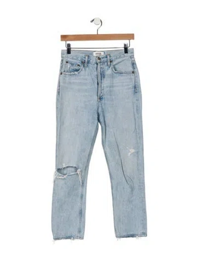 Pre-owned Agolde High-rise Straight Leg Jeans In Blue