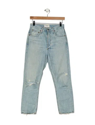 Pre-owned Agolde High-rise Straight Leg Jeans In Blue