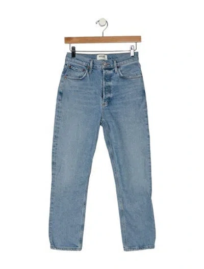 Pre-owned Agolde High-rise Straight Leg Jeans In Blue