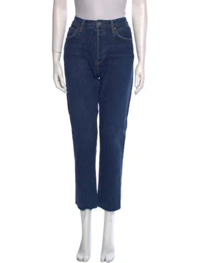Pre-owned Agolde High-rise Straight Leg Jeans In Blue