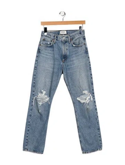 Pre-owned Agolde High-rise Straight Leg Jeans In Blue