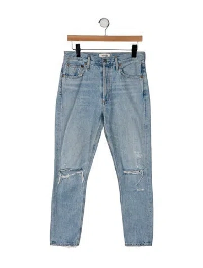 Pre-owned Agolde High-rise Straight Leg Jeans In Blue