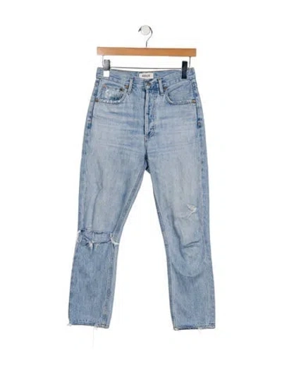 Pre-owned Agolde High-rise Straight Leg Jeans In Blue
