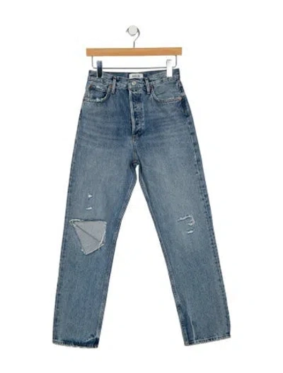 Pre-owned Agolde High-rise Straight Leg Jeans In Blue