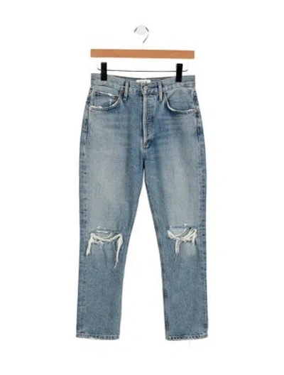 Pre-owned Agolde High-rise Straight Leg Jeans In Blue