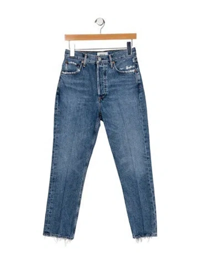 Pre-owned Agolde High-rise Straight Leg Jeans In Blue