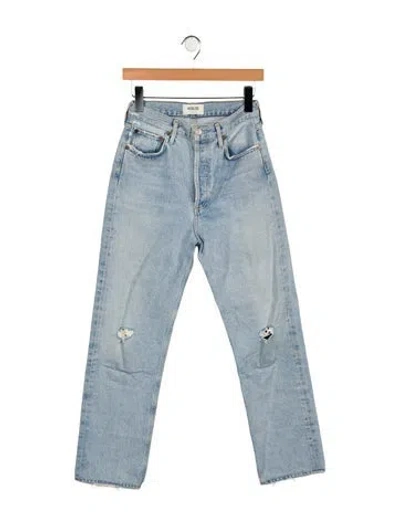 Pre-owned Agolde High-rise Straight Leg Jeans In Blue