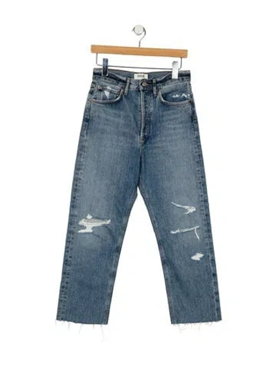 Pre-owned Agolde High-rise Straight Leg Jeans In Blue