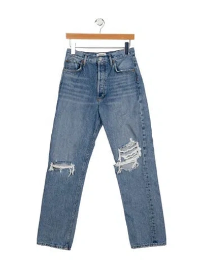 Pre-owned Agolde High-rise Straight Leg Jeans In Blue