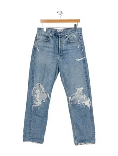 Pre-owned Agolde High-rise Straight Leg Jeans In Blue