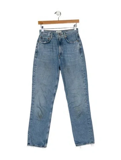 Pre-owned Agolde High-rise Straight Leg Jeans In Blue