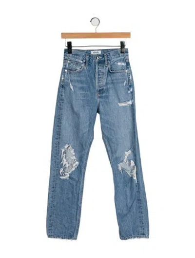Pre-owned Agolde High-rise Straight Leg Jeans In Blue