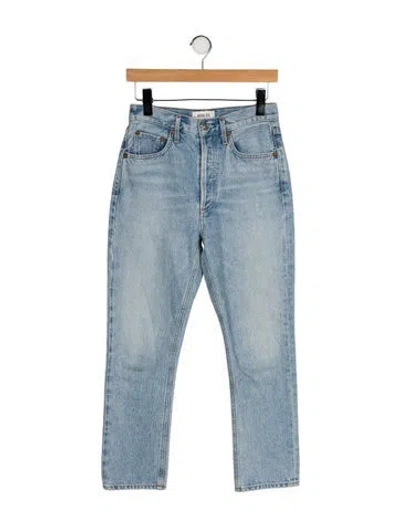 Pre-owned Agolde High-rise Straight Leg Jeans In Blue