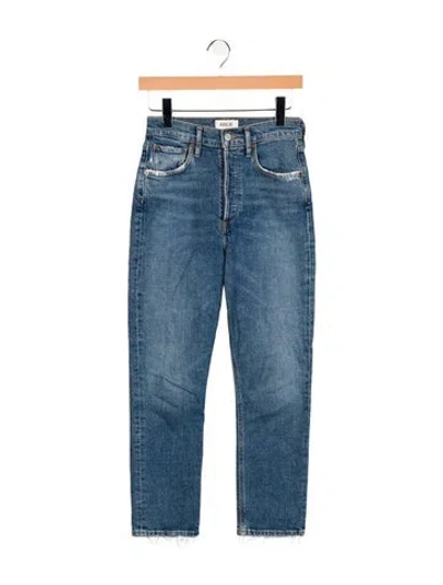 Pre-owned Agolde High-rise Straight Leg Jeans In Blue
