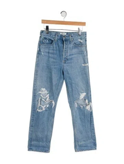 Pre-owned Agolde High-rise Straight Leg Jeans In Blue