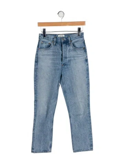 Pre-owned Agolde High-rise Straight Leg Jeans In Blue
