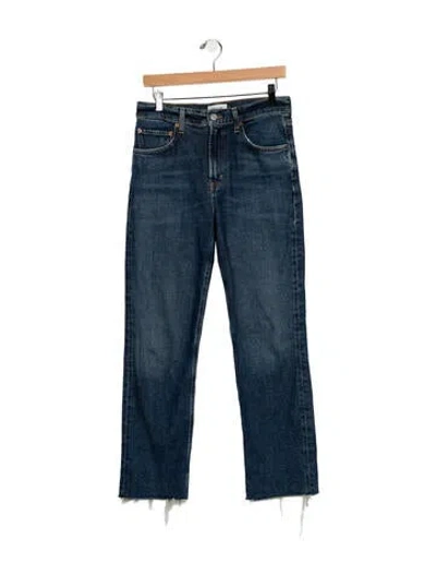 Pre-owned Agolde High-rise Straight Leg Jeans In Blue