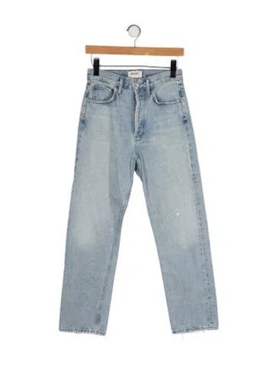 Pre-owned Agolde High-rise Straight Leg Jeans In Blue