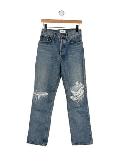 Pre-owned Agolde High-rise Straight Leg Jeans In Blue
