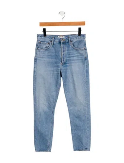 Pre-owned Agolde High-rise Straight Leg Jeans In Blue