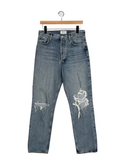 Pre-owned Agolde High-rise Straight Leg Jeans In Blue