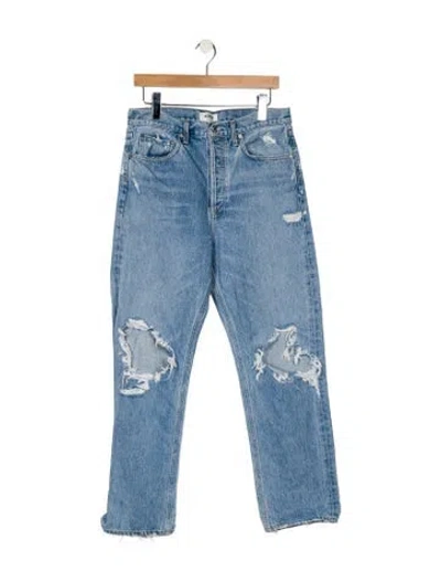 Pre-owned Agolde High-rise Straight Leg Jeans In Blue