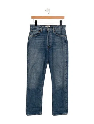 Pre-owned Agolde High-rise Straight Leg Jeans In Blue
