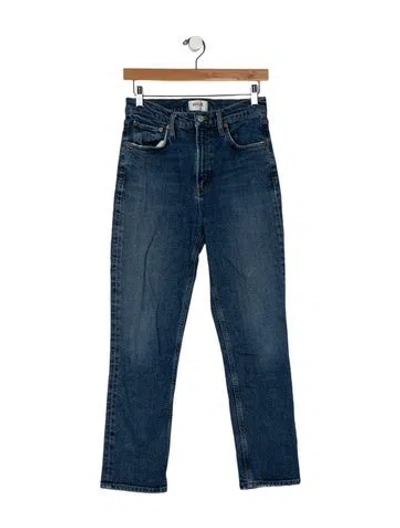 Pre-owned Agolde High-rise Straight Leg Jeans In Blue