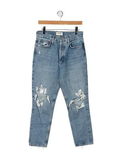 Pre-owned Agolde High-rise Straight Leg Jeans In Blue