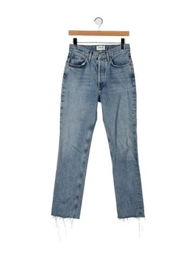 Pre-owned Agolde High-rise Straight Leg Jeans In Blue