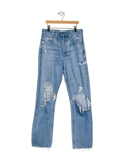 Pre-owned Agolde High-rise Straight Leg Jeans In Blue