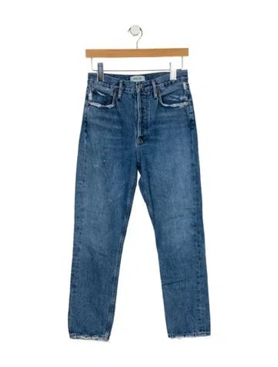 Pre-owned Agolde High-rise Straight Leg Jeans In Blue