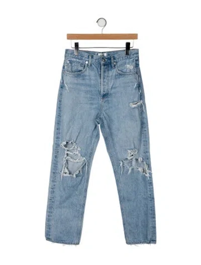 Pre-owned Agolde High-rise Straight Leg Jeans In Blue