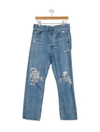 Pre-owned Agolde High-rise Straight Leg Jeans In Blue