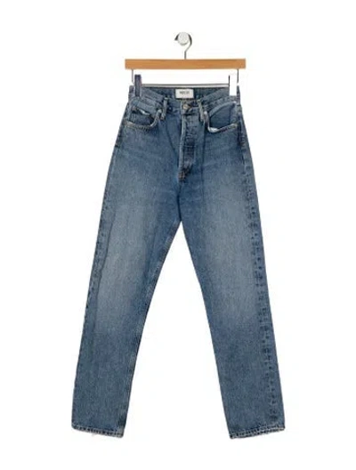 Pre-owned Agolde High-rise Straight Leg Jeans In Blue