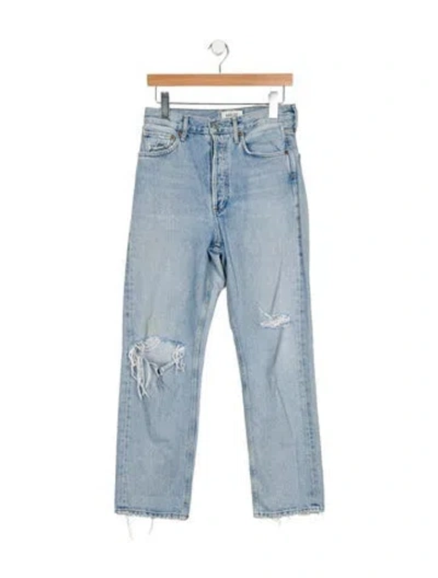 Pre-owned Agolde High-rise Straight Leg Jeans In Blue