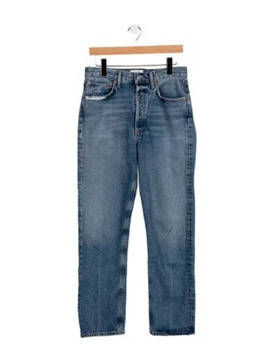 Pre-owned Agolde High-rise Straight Leg Jeans In Blue
