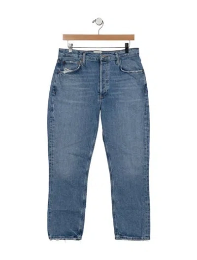 Pre-owned Agolde High-rise Straight Leg Jeans In Blue