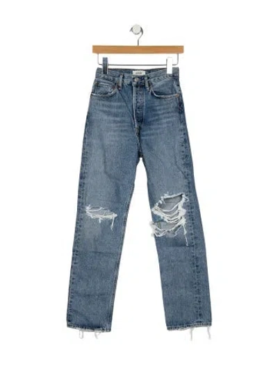 Pre-owned Agolde High-rise Straight Leg Jeans In Blue