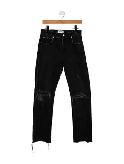 Pre-owned Agolde High-rise Straight Leg Jeans In Blue