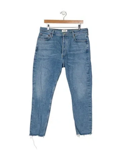 Pre-owned Agolde High-rise Straight Leg Jeans In Blue