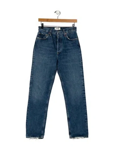 Pre-owned Agolde High-rise Straight Leg Jeans In Blue