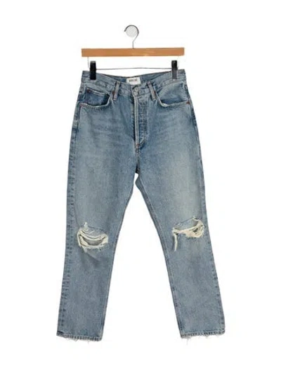 Pre-owned Agolde High-rise Straight Leg Jeans In Blue