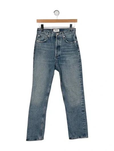 Pre-owned Agolde High-rise Straight Leg Jeans In Blue
