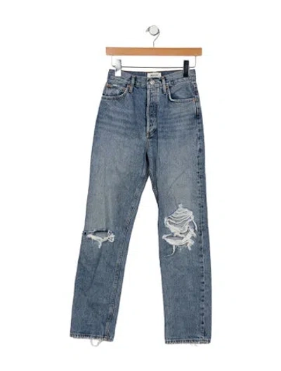 Pre-owned Agolde High-rise Straight Leg Jeans In Blue