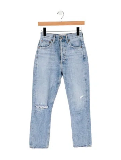 Pre-owned Agolde High-rise Straight Leg Jeans In Blue