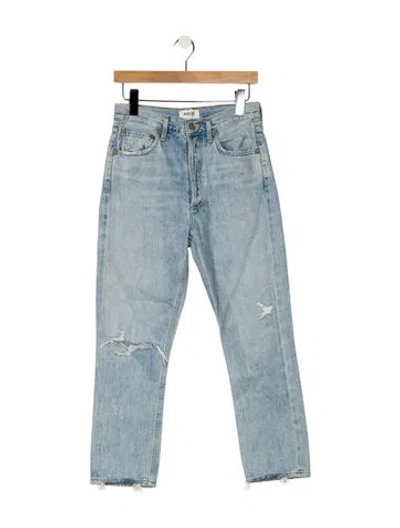 Pre-owned Agolde High-rise Straight Leg Jeans In Blue