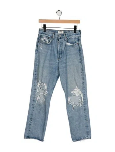 Pre-owned Agolde High-rise Straight Leg Jeans In Blue
